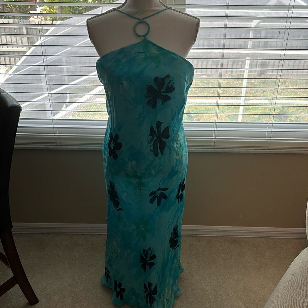 Vintage Evan Picone High Blue Floral Dress